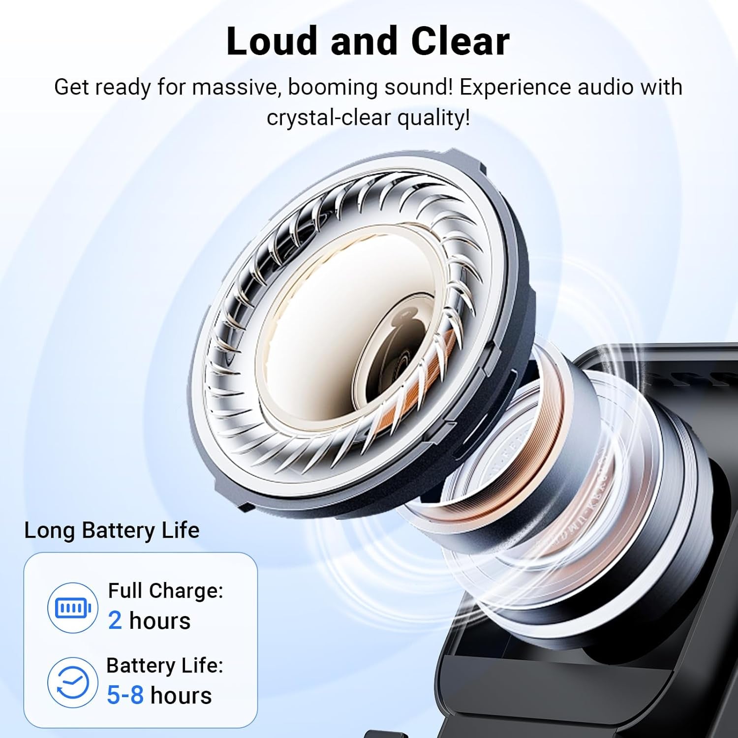 Induction Speaker with Phone Stand 5 in 1 Wireless Induction Bluetooth Audio for Iphone Android Phone Speakers Amplifier with Rechargeable Colorful Light, Birthday Gifts for Men Women Teens (Black)