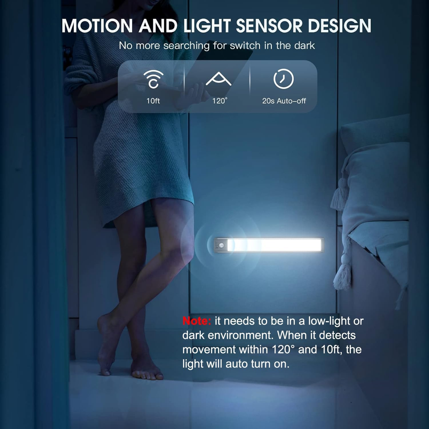 Motion Sensor Under Cabinet Lights (2-Pack)