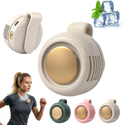 Portable Mini Clip on Fan, Clip-On Bladeless Fan for Shirt with 3 Speeds Mini Portable Fan for Waist Clips Suitable for Outdoor, Office, Travel, Sporting (White)