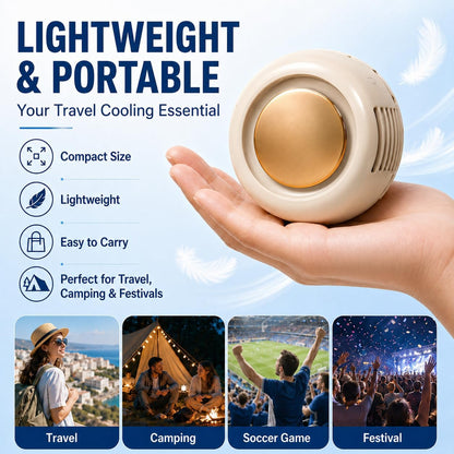 Portable Mini Clip on Fan, Clip-On Bladeless Fan for Shirt with 3 Speeds Mini Portable Fan for Waist Clips Suitable for Outdoor, Office, Travel, Sporting (White)